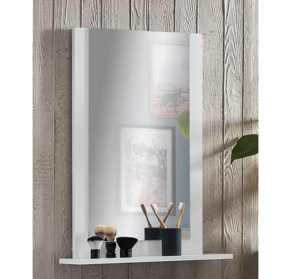 Lomadox Badspiegel JASLO-80, Badezimmer Spiegel in kreideweiß mit Ablage, B/H/T: 60/78/13,5 cm von Lomadox