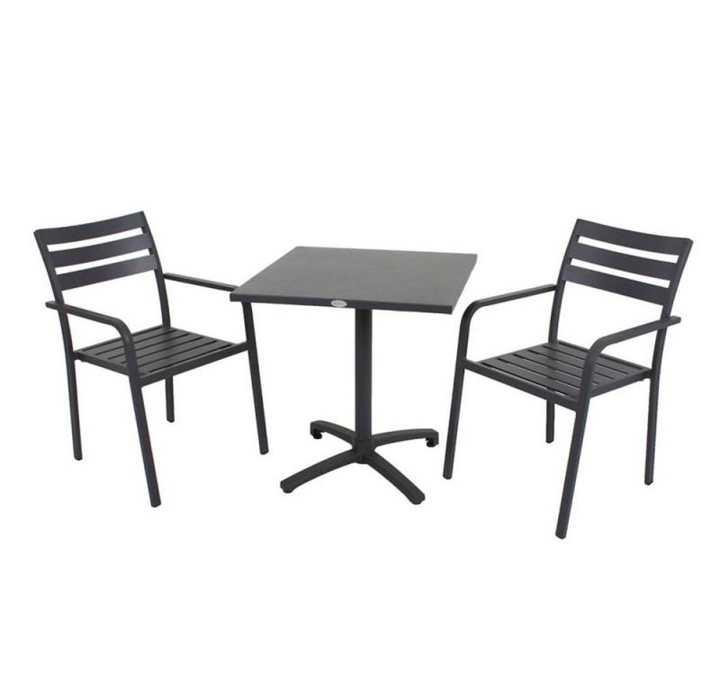 Lomadox Garten-Essgruppe GARDA-120, (3-tlg), mit 2 Stühlen, Klapptisch ca. 70x70cm, anthrazit Lomadox Garten-Essgruppe GARDA-120, (3-tlg), mit 2 Stühlen, Klapptisch ca. 70x70cm, anthrazit von Lomadox