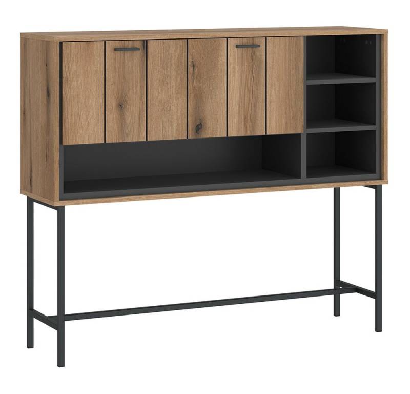 Lomadox Barschrank STON-129 Eiche Dekor anthrazit Industrial Stil 127 cm breit Highboard Lomadox Barschrank STON-129 Eiche Dekor anthrazit Industrial Stil 127 cm breit Highboard von Lomadox