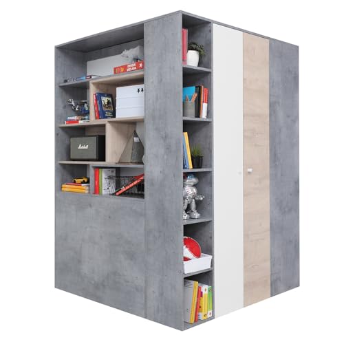 Lomadox Begehbarer Kleiderschrank in Beton weiß Eiche, 135x135cm Lomadox Begehbarer Kleiderschrank in Beton weiß Eiche, 135x135cm von Lomadox