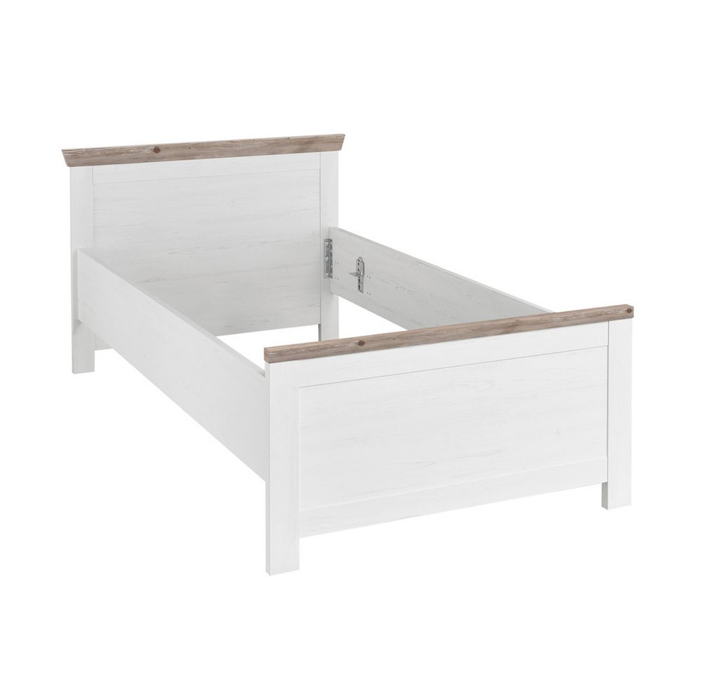 Lomadox Bett FERNA-61, Pinie weiß Nb. mit Absetzungen in Pinie dunkel Nb. 115/86/208 cm Lomadox Bett FERNA-61, Pinie weiß Nb. mit Absetzungen in Pinie dunkel Nb. 115/86/208 cm von Lomadox