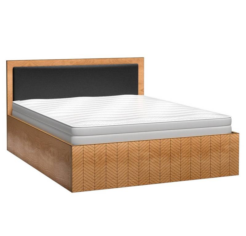 Lomadox Bettgestell FABRIANO-161, Doppelbett Ehebett Schlafzimmermöbel modern in Eiche von Lomadox