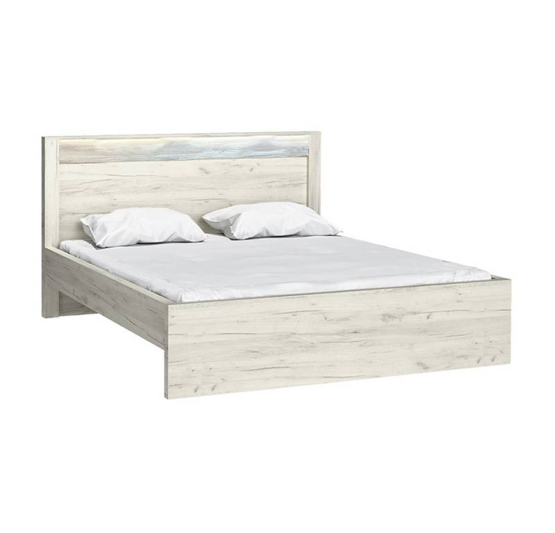 Lomadox Bettgestell INGENIO-161, Doppelbett Ehebett Schlafzimmermöbel LED Beleuchtung modern in weiß von Lomadox