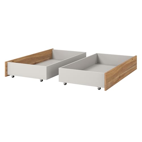 Lomadox Bettschubkasten 2er Set in Eiche von Lomadox