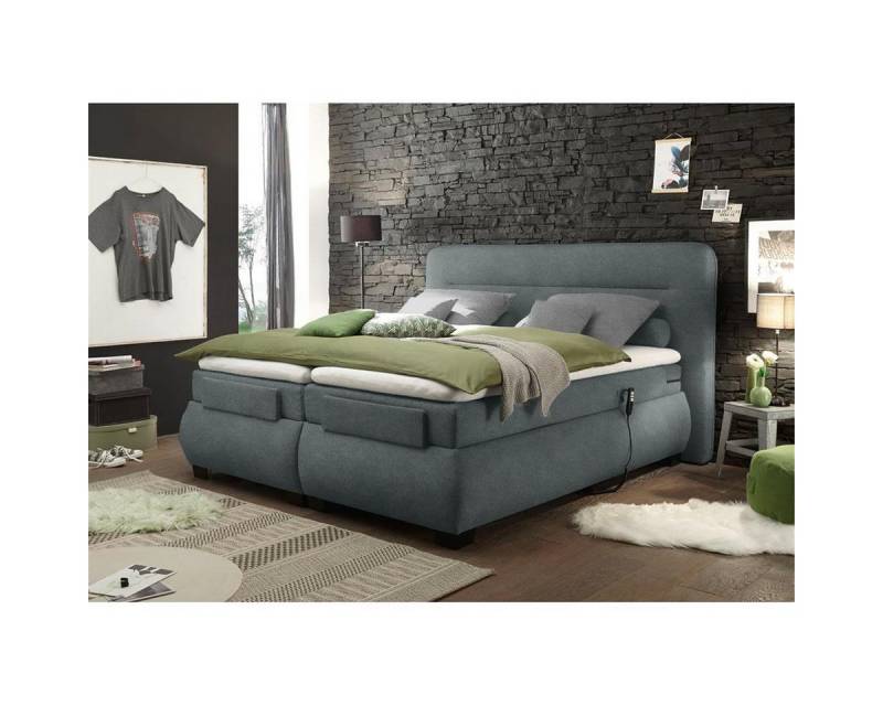 Lomadox Boxspringbett EDIRNE-09, 180x200 cm elektrisch verstellbar, Härtegrad H2, in Uran 04 anthrazit von Lomadox