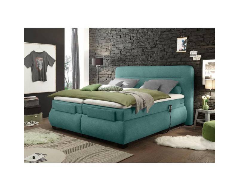 Lomadox Boxspringbett EDIRNE-09, 180x200 cm elektrisch verstellbar, Härtegrad H2, in Uran 05 denim von Lomadox