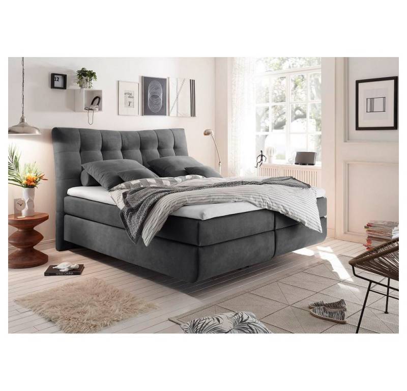 Lomadox Boxspringbett MALIBU-09, Doppelbett Ehebett Hotelbett Bett Graphit grau H2 180x200 cm Topper Lomadox Boxspringbett MALIBU-09, Doppelbett Ehebett Hotelbett Bett Graphit grau H2 180x200 cm Topper von Lomadox