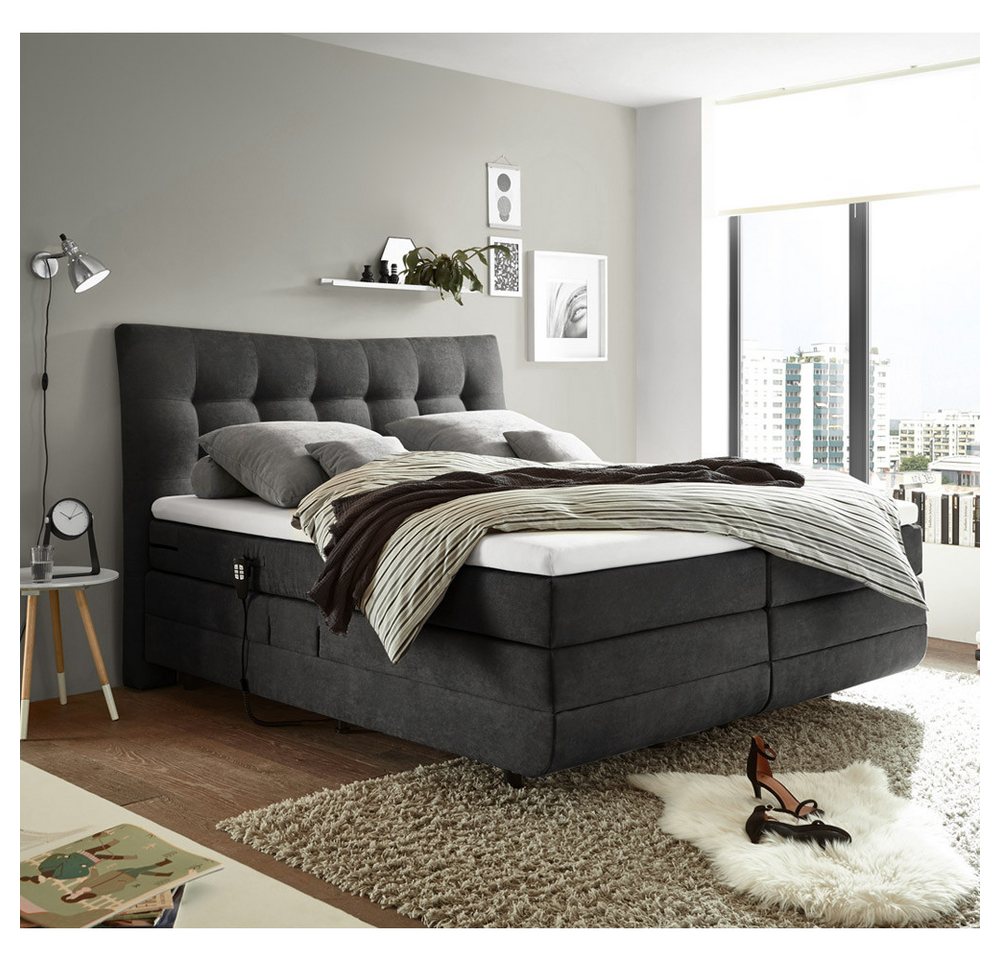 Lomadox Boxspringbett MALIBU-09, graphit in 180x200cm mit 7-Zonen-Tonnentaschenfederkern-Matratze Lomadox Boxspringbett MALIBU-09, graphit in 180x200cm mit 7-Zonen-Tonnentaschenfederkern-Matratze von Lomadox