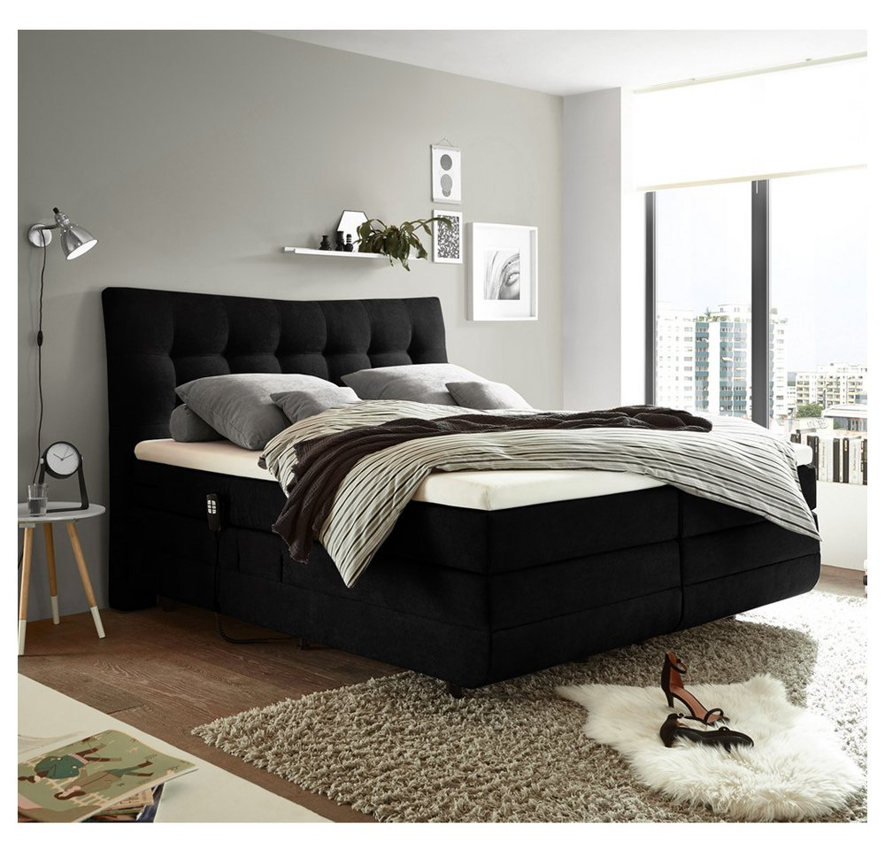 Lomadox Boxspringbett MALIBU-09, schwarz in 180x200cm mit 7-Zonen-Tonnentaschenfederkern-Matratze Lomadox Boxspringbett MALIBU-09, schwarz in 180x200cm mit 7-Zonen-Tonnentaschenfederkern-Matratze von Lomadox