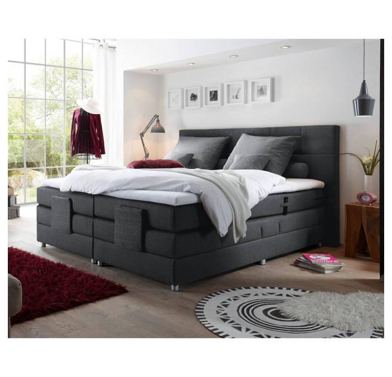 Lomadox Boxspringbett MANAUS-09, 180x200 cm elektrisch verstellbar Taschenfederkern-Matratze von Lomadox