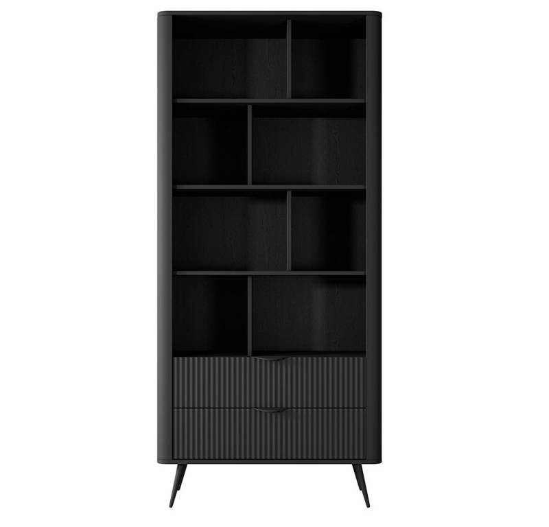 Lomadox Bücherregal LANGON-167, schwarz matt mit Rillenfront, 2 Schubladen & 8 offene Fächer Lomadox Bücherregal LANGON-167, schwarz matt mit Rillenfront, 2 Schubladen & 8 offene Fächer von Lomadox