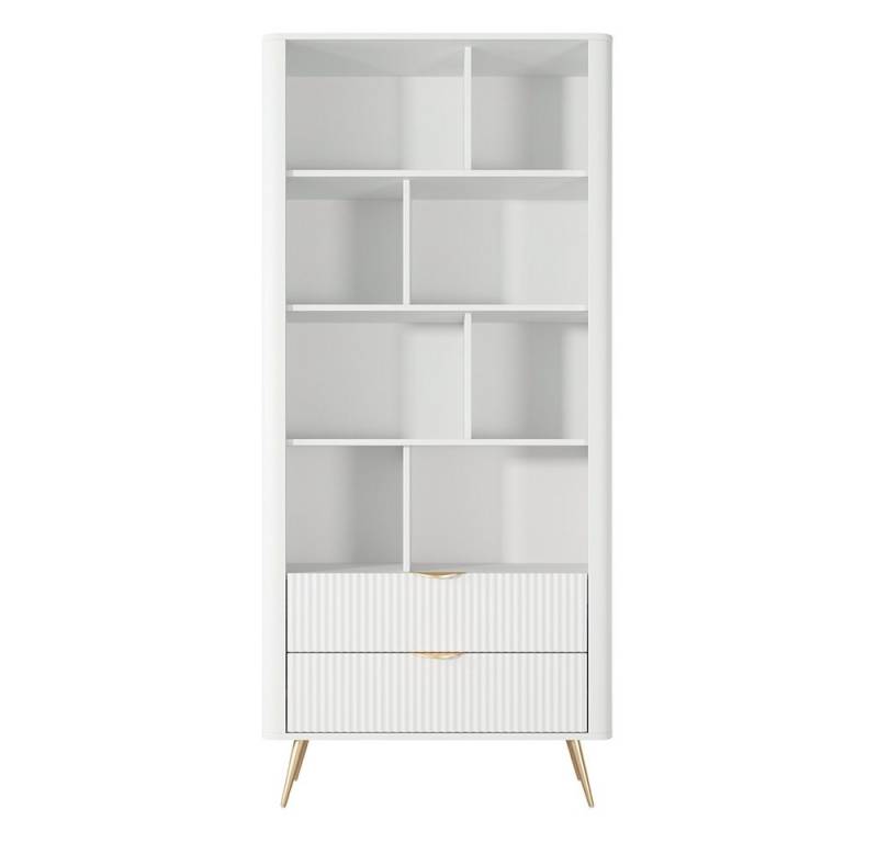 Lomadox Bücherregal LANGON-167, weiß mit Rillenfront, 88,2 cm breit, 2 Schubladen & 8 offene Fächer Lomadox Bücherregal LANGON-167, weiß mit Rillenfront, 88,2 cm breit, 2 Schubladen & 8 offene Fächer von Lomadox