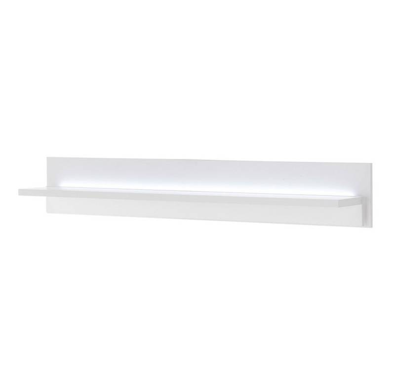 Lomadox Bücherregal LOVENO-61, Wandregal Regal Weiß Matt mit LED Beleuchtung 150 cm von Lomadox