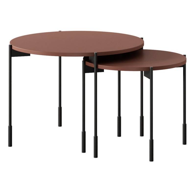 Lomadox Couchtisch SPLIT-141, burgunder rot matt 2er Set rund Tischbeine Metall schwarz Lomadox Couchtisch SPLIT-141, burgunder rot matt 2er Set rund Tischbeine Metall schwarz von Lomadox
