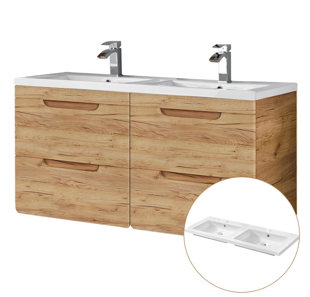 Lomadox Waschtisch LUTON-56-CRAFT, Wotan Eiche Nb. Keramikwaschbecken 121/63/46 cm Lomadox Waschtisch LUTON-56-CRAFT, Wotan Eiche Nb. Keramikwaschbecken 121/63/46 cm von Lomadox