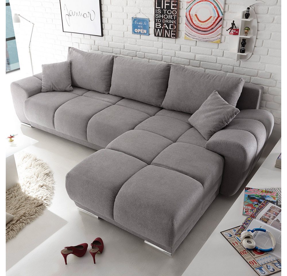 Lomadox Ecksofa ANAHEIM-09, hellgrau 289x85x189 cm von Lomadox