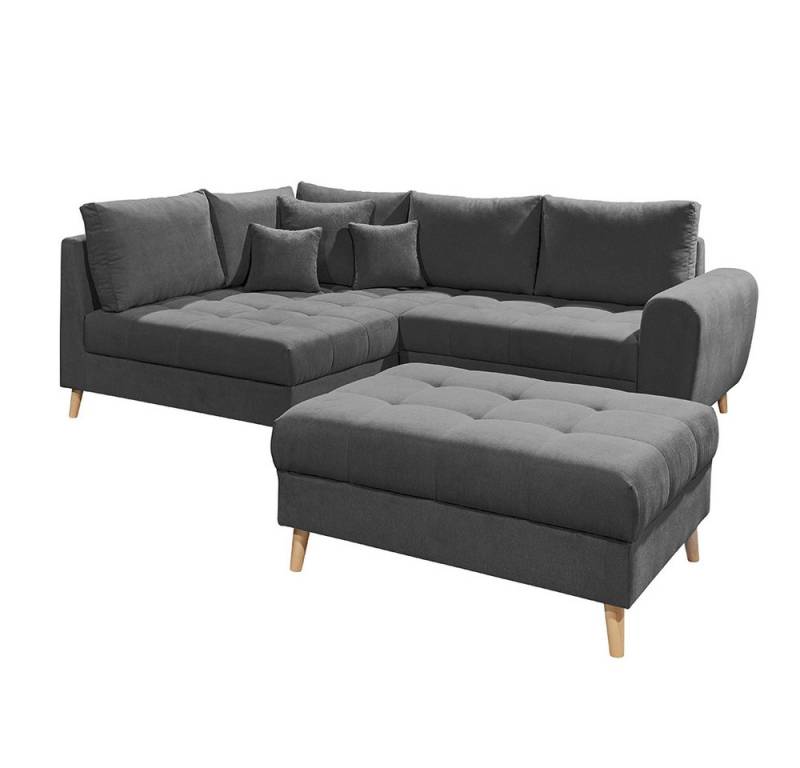 Lomadox Ecksofa AREZZO-09, anthrazit Polstergarnitur inkl. Kissen 249x94x175 cm von Lomadox