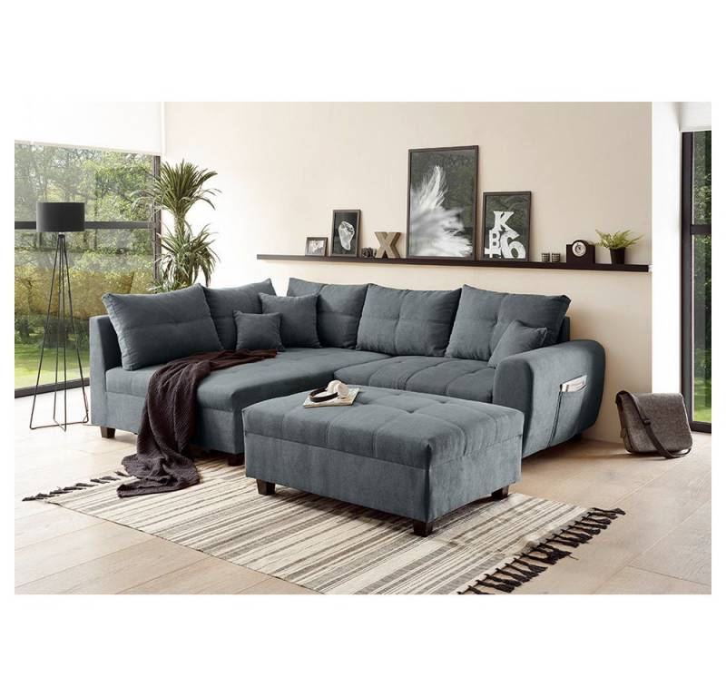 Lomadox Ecksofa LEICESTER-09, anthrazit 248x87x176 cm von Lomadox