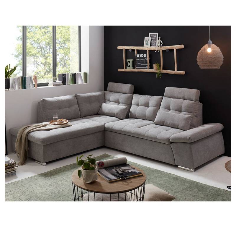 Lomadox Ecksofa NOTTINGHAM-09, schlammfarben 260x103x219 cm von Lomadox
