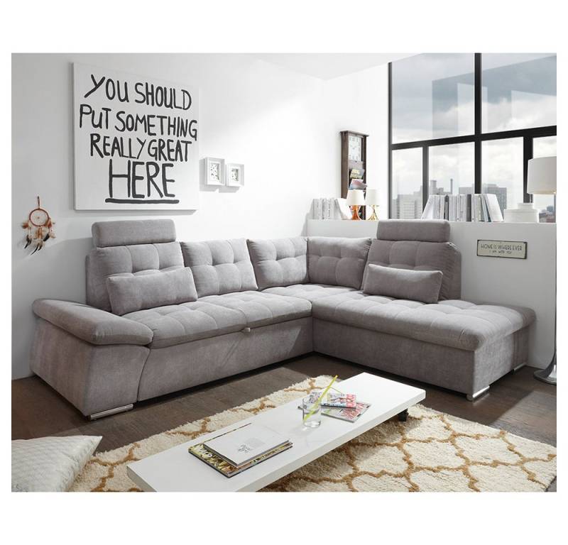Lomadox Ecksofa NOTTINGHAM-09, schlammfarben 260x103x219 cm von Lomadox