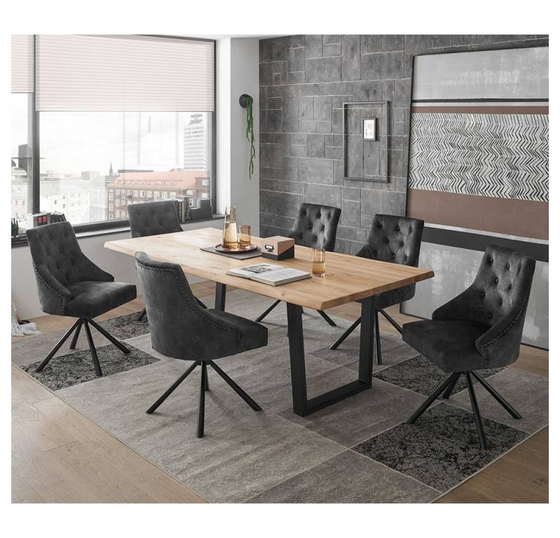 Lomadox Essgruppe NEWBURGH-119, (Spar-Set, 7-tlg), Esstisch 220x100cm mit 6 Stühlen von Lomadox