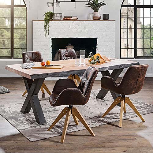 Lomadox Essplatz Sitzgruppe mit 200 cm Massivholz Esstisch inkl. 4 Stühle in braun mit Drehfunktion Lomadox Essplatz Sitzgruppe mit 200 cm Massivholz Esstisch inkl. 4 Stühle in braun mit Drehfunktion von Lomadox