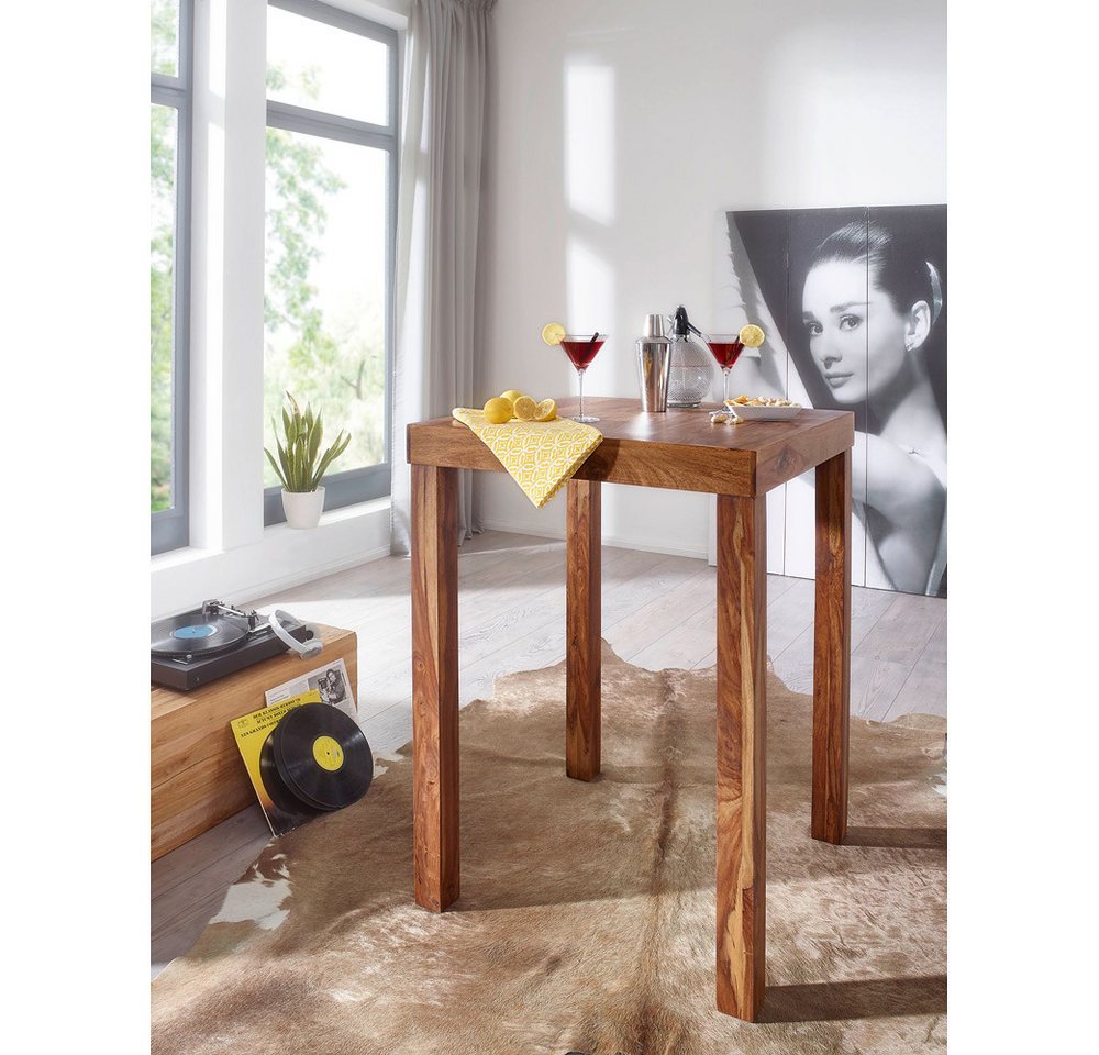 Lomadox Esstisch, Sheesham Landhaus-Stil Holztisch dunkel-braun 80x80x110cm 80/110/80cm von Lomadox