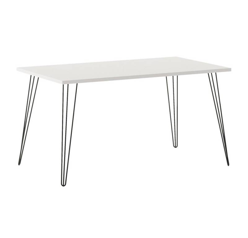 Lomadox Esstisch FRISCO-80, weiß Tischbeine schwarz matt Tisch Schreibtisch 120x74x80 cm von Lomadox