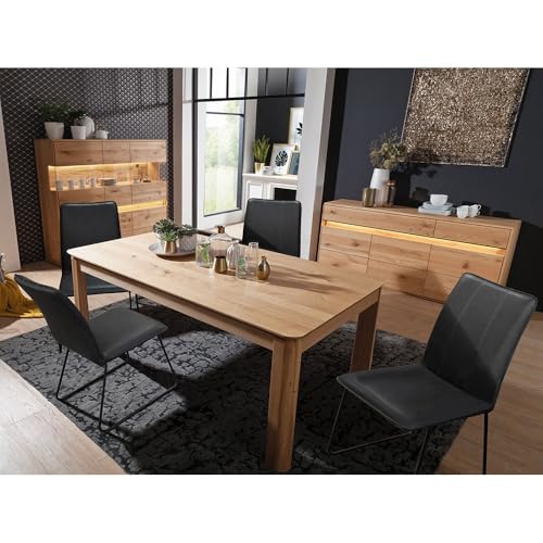 Lomadox Esszimmer-Set EsszimmermöbelEiche massiv geölt mit Esstisch 180x100cm, Highboard, Sideboard & LED-Beleuchtung, 3-teilig - Echtholz/Massivholz, Softclose, grifflos Lomadox Esszimmer-Set EsszimmermöbelEiche massiv geölt mit Esstisch 180x100cm, Highboard, Sideboard & LED-Beleuchtung, 3-teilig - Echtholz/Massivholz, Softclose, grifflos von Lomadox