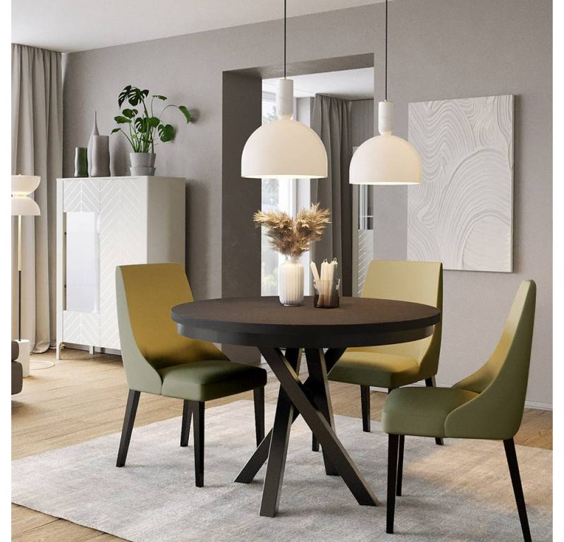 Lomadox Esszimmer-Set MAZARA-161, (Spar-Set, 2-St., Esstisch Highboard), Esszimmermöbel mit Fischgrät Dekor, Push-to-Open, Softclose-Funktion von Lomadox