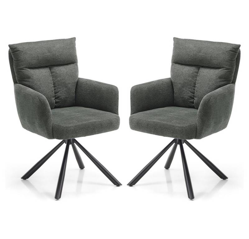 Lomadox Stuhl NEWBURGH-119, 2er Set, 180° drehbar, Mikrofaser in grau von Lomadox