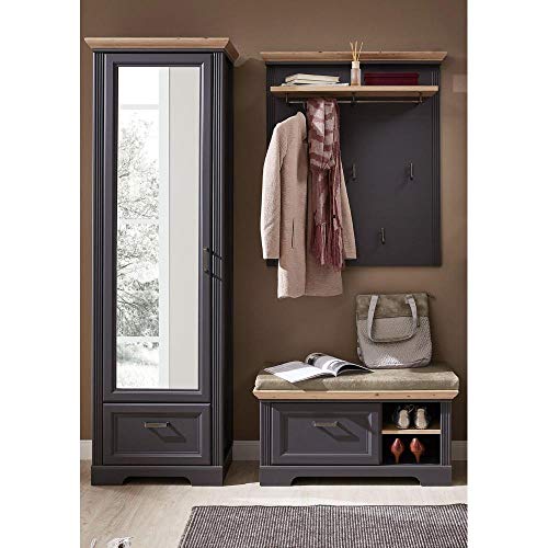 Lomadox Flur-Garderoben-Set Landhausstil in Graphit mit Artisan Eiche, BxHxT : 170 x 204 x 41 cm von Lomadox