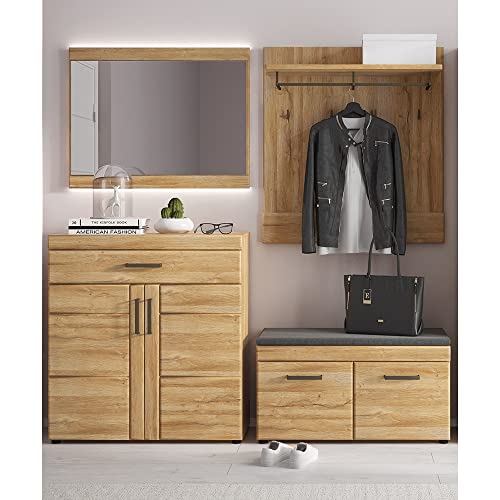 Lomadox Flurmöbel Kombination mit Sitzbank in Grandson Eiche Nb., B/H/T ca. 201/195/38 cm Lomadox Flurmöbel Kombination mit Sitzbank in Grandson Eiche Nb., B/H/T ca. 201/195/38 cm von Lomadox