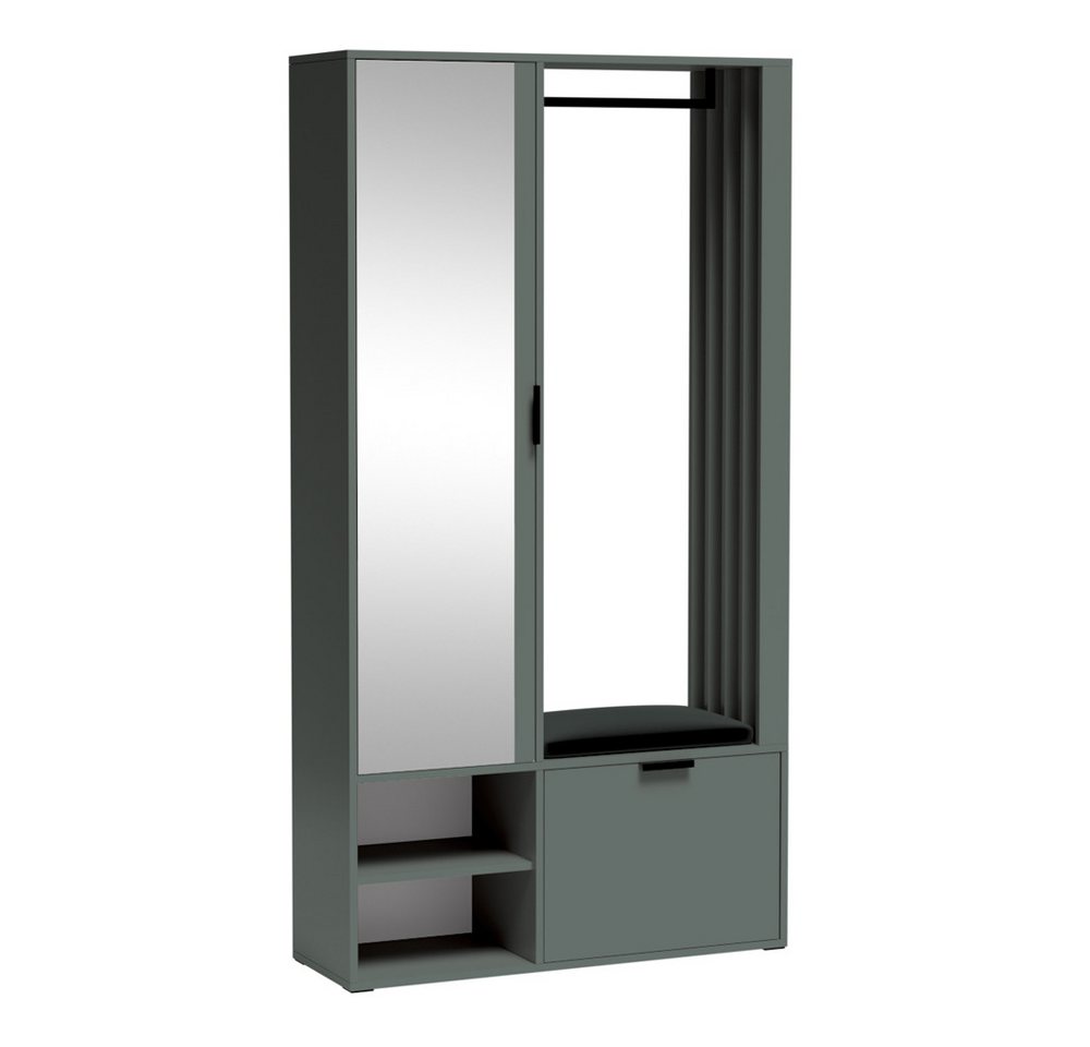 Lomadox Garderobe MINSTER-161, 100 cm breit in grün mit Spiegel, Schuhschrank, Kleiderstange, Klappe Lomadox Garderobe MINSTER-161, 100 cm breit in grün mit Spiegel, Schuhschrank, Kleiderstange, Klappe von Lomadox