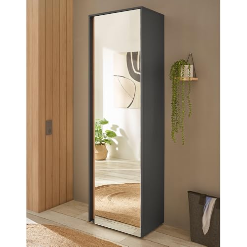 Lomadox Garderoben Flur Schrank Garderobenschrank mit Spiegel in anthrazit mit Eiche von Lomadox