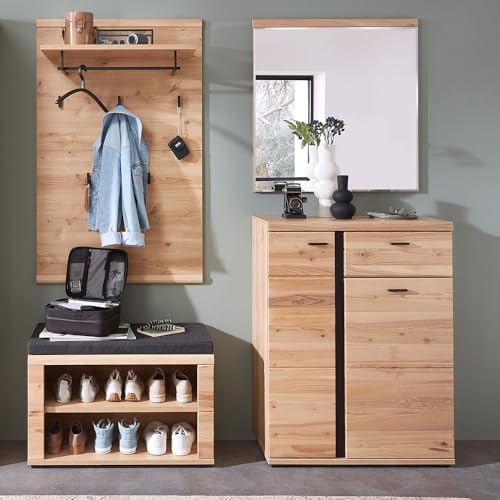 Lomadox Garderoben-Set mit Schuhbank und Spiegel in braun | Flurgarderobe aus Esche massiv im Modernen Stil Lomadox Garderoben-Set mit Schuhbank und Spiegel in braun | Flurgarderobe aus Esche massiv im Modernen Stil von Lomadox