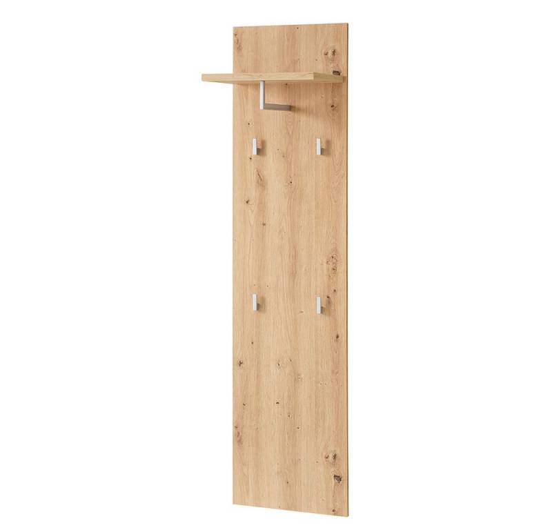 Lomadox Garderobenpaneel BLISS-36, Eiche Garderobenleiste 4 Haken Hutablage Kleiderstange 40x158x29,5cm von Lomadox