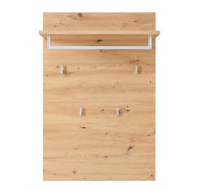 Lomadox Garderobenpaneel BLISS-36, Eiche Garderobenleiste 4 Haken Hutablage Kleiderstange 78x116,6x29,5cm von Lomadox