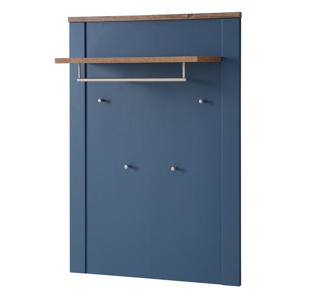 Lomadox Garderobenpaneel DEVON-36, Garderobe matt blau mit Eiche Landhausstil, 81 cm breit von Lomadox