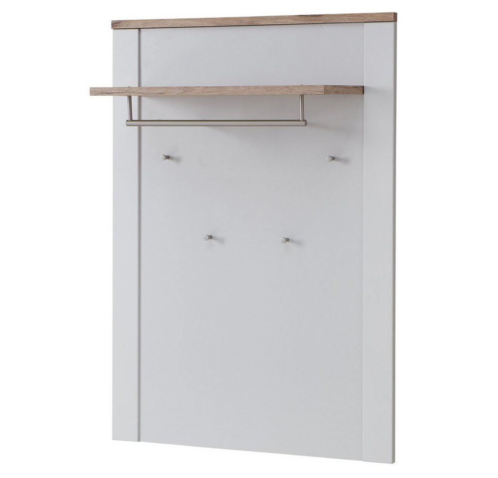 Lomadox Garderobenpaneel DEVON-36, Garderobe matt grau mit Eiche Landhausstil, 81 cm breit von Lomadox