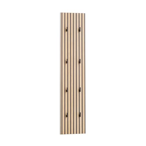Lomadox Garderobenpaneel Flur Garderobe Hakenpaneel Wandpaneel Kleiderhaken Kleiderständer Akustikpaneel Optik modern in Eiche Natur von Lomadox