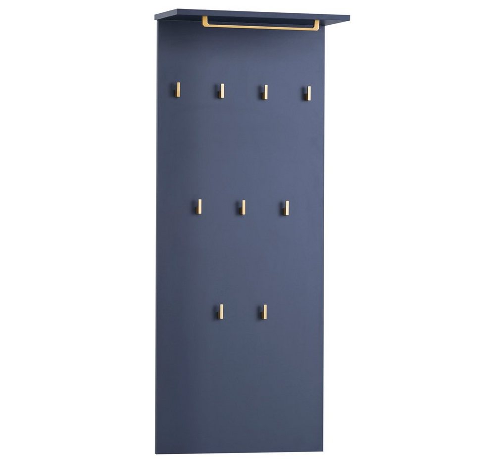 Lomadox Garderobenpaneel KELLA-80, Flur Wandgarderobe Garderobenmöbel Kleiderhaken blau 50x120,6x19,9 cm von Lomadox