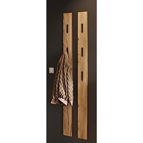 Lomadox Garderobenpaneel Wandgarderobe 2er Set in Eiche mit ausklappbaren Metallhaken Lomadox Garderobenpaneel Wandgarderobe 2er Set in Eiche mit ausklappbaren Metallhaken von Lomadox
