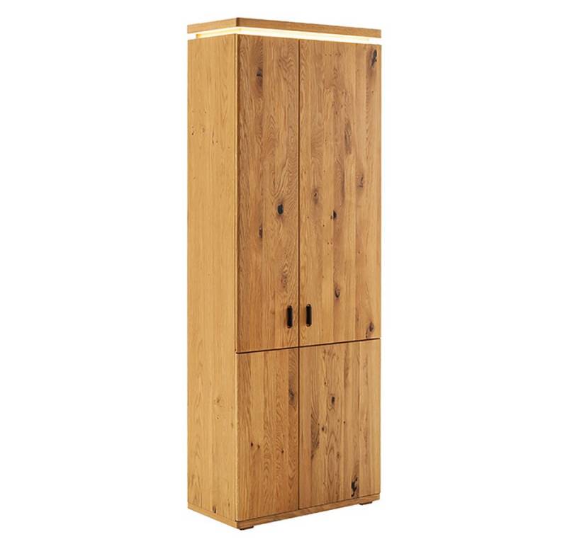 Lomadox Garderobenschrank BELLAMONTE-05 Balkeneiche teilmassiv, montiert, ausziehbare Kleiderstange von Lomadox