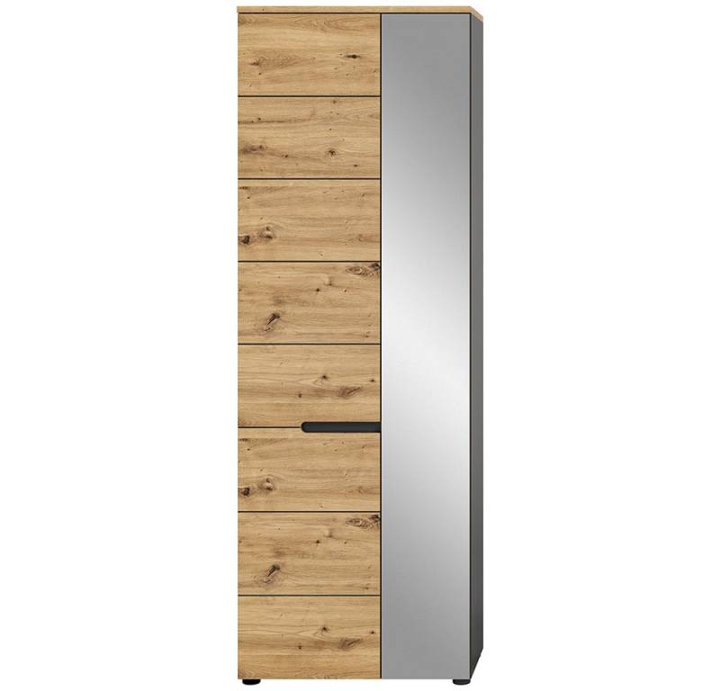 Lomadox Garderobenschrank CORTONA-158 Garderobenmöbel Flur Schrank Flurschrank modern in grau und Eiche von Lomadox