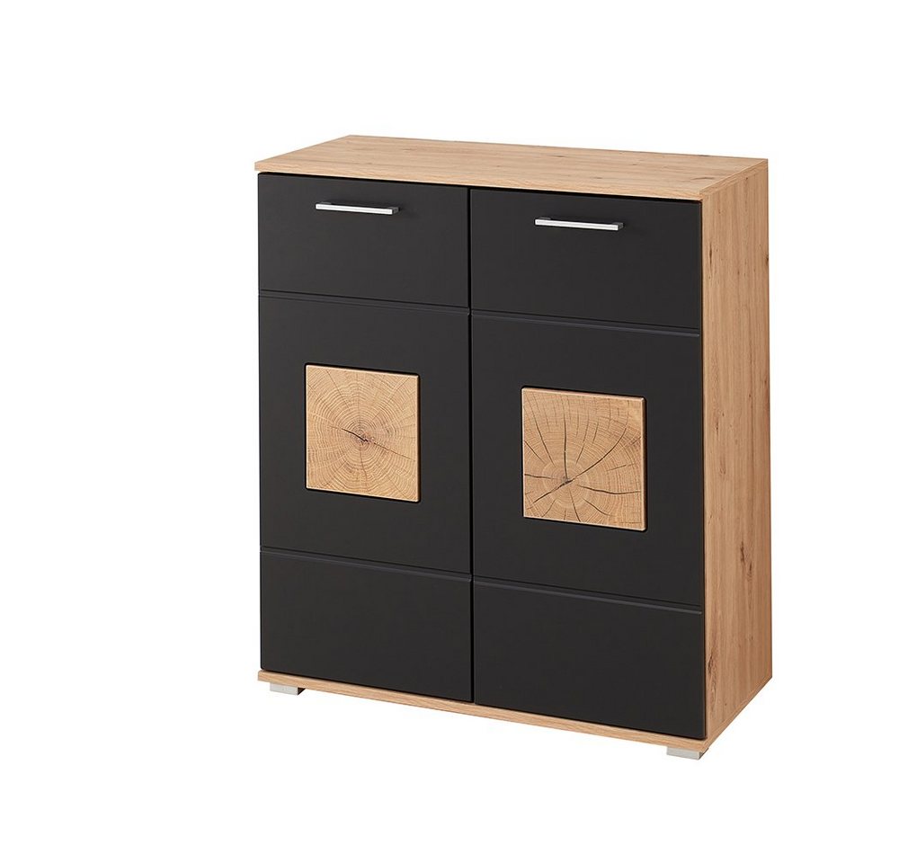 Lomadox Schuhschrank FARGO-36 in Eiche Nb. mit schwarz supermatt, ca. 84/95/38 cm Lomadox Schuhschrank FARGO-36 in Eiche Nb. mit schwarz supermatt, ca. 84/95/38 cm von Lomadox