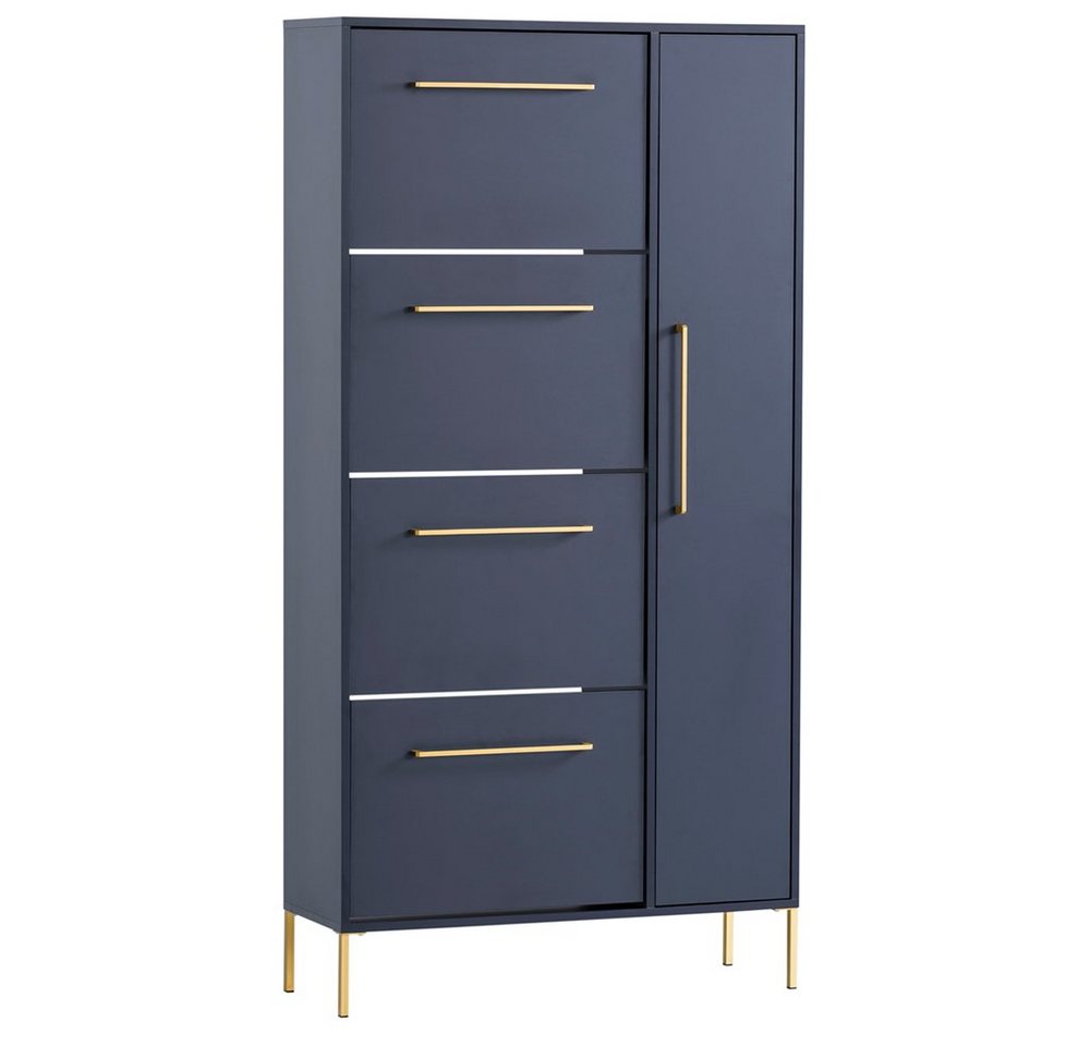 Lomadox Garderobenschrank KELLA-80 Flur Schrank Schuhkipper blau Garderobenschrank 88,4x174,2x30 cm von Lomadox