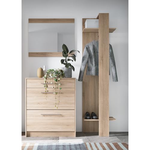 Lomadox Garderobenset 3-teilig mit Spiegel und Schuhschrank in braun | Flurgarderobe in Eiche, Modern Lomadox Garderobenset 3-teilig mit Spiegel und Schuhschrank in braun | Flurgarderobe in Eiche, Modern von Lomadox