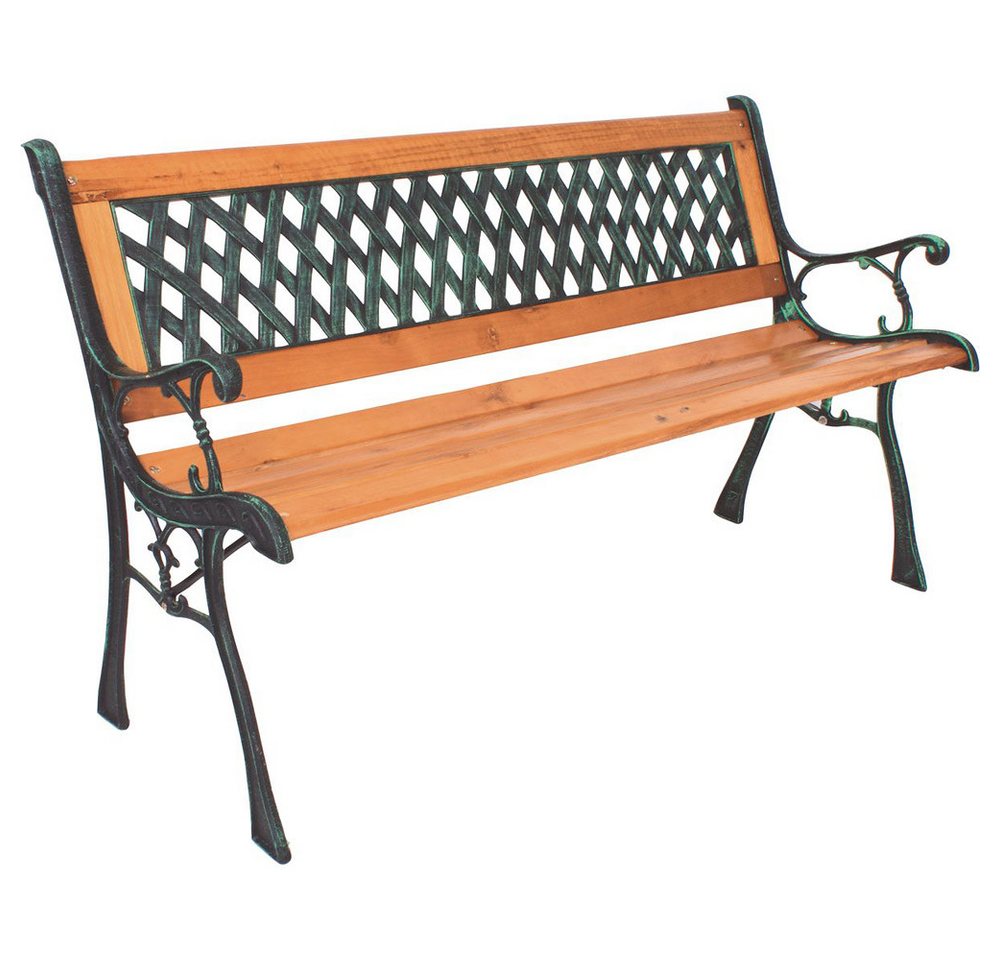 Lomadox Gartenbank GARDA-120, Bank Parkbank klassisch Metall mit Holz 125/74/52 cm von Lomadox