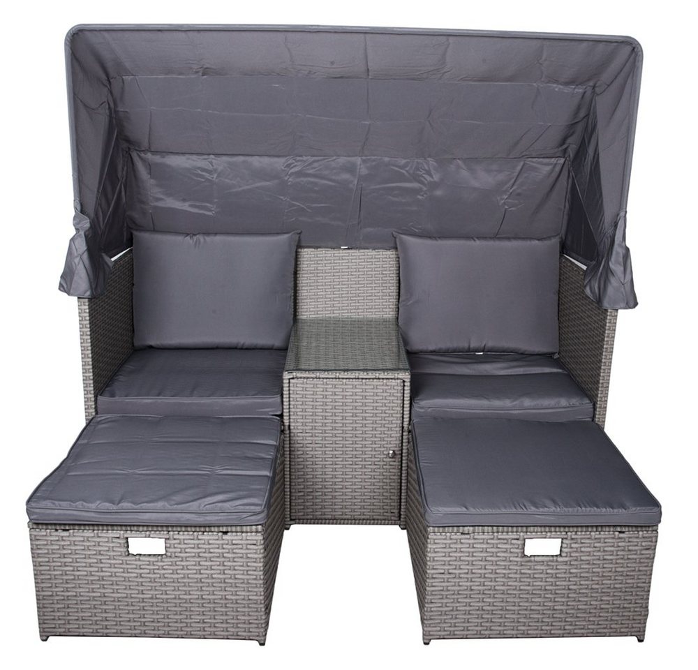 Lomadox Gartenlounge-Set GAZA-120, grau 170/170/139 cm von Lomadox